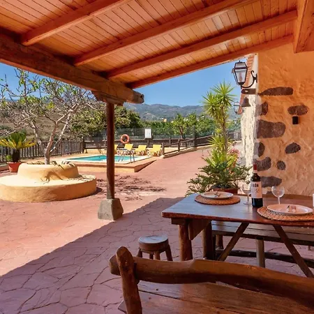 Kanarische Mit Pool Und Herrlicher Aussicht